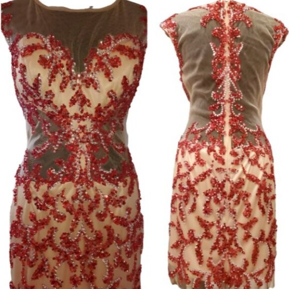 Luxury Designer Beaded Sexy Runway Cocktail Party Evening Prom Embroidery Dress - Picture 14 of 16